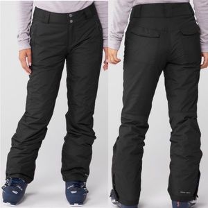 Columbia Womens Black Rain Snow Pants Elastic Snap Zipper Waist Sz M